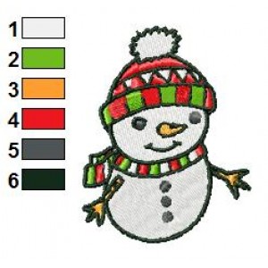 Christmas Snow Man Embroidery Design